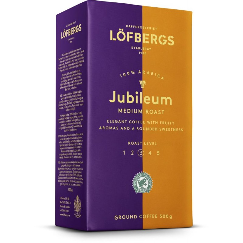 Молотый кофе Lofbergs Jubileum 500 гр (Арабика 100%, Швеция)
