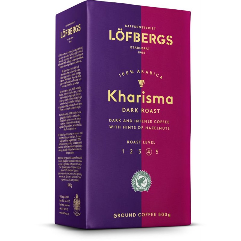 Молотый кофе Lofbergs Kharisma 500 гр (Арабика 100%, Швеция)