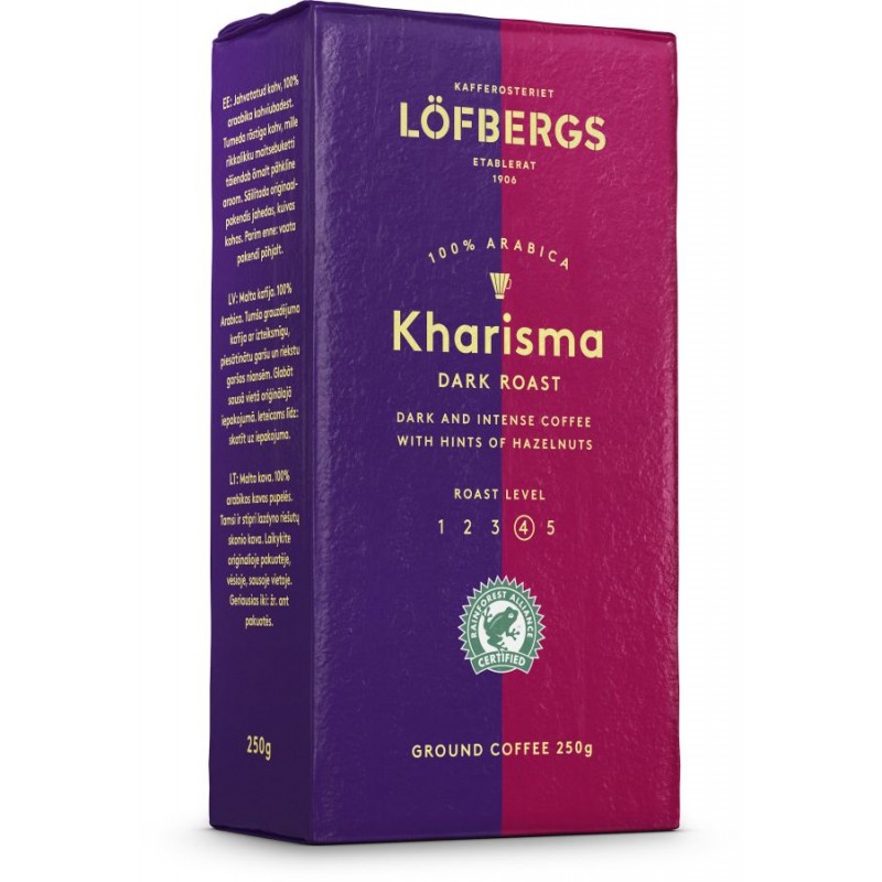 Молотый кофе Lofbergs Kharisma Dark Roast 250 гр (Арабика 100%, Швеция)