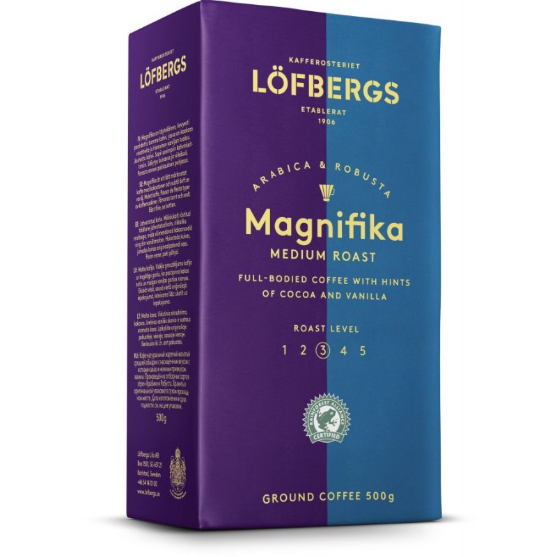 Молотый кофе Lofbergs Magnifika 500 гр (Арабика 90%, Швеция)