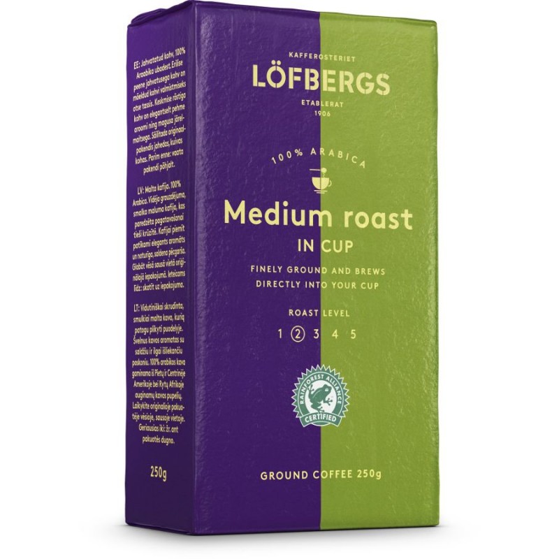 Молотый кофе Lofbergs Medium Roast In Cup 250 гр (Арабика 100%, Швеция)