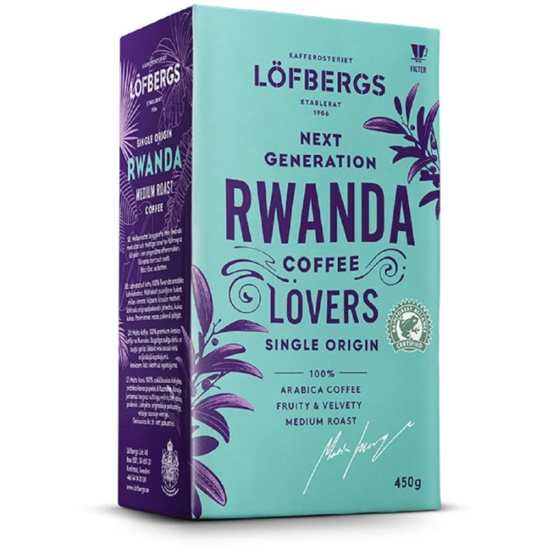 Молотый кофе Lofbergs Rwanda Single Origin 450 гр (Арабика 100%, Швеция)