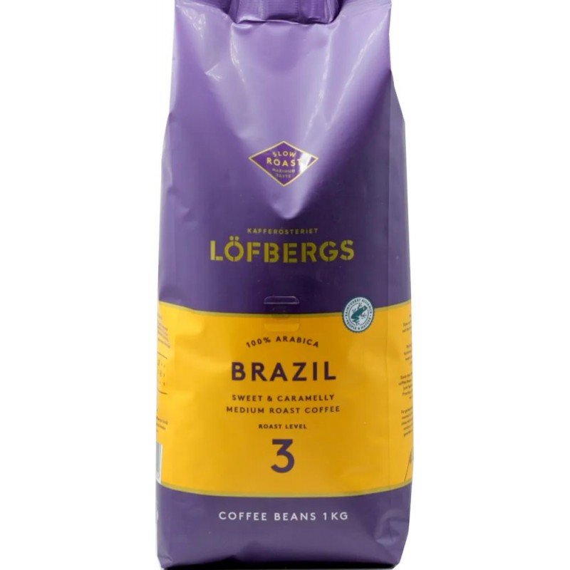 Кофе в зернах Lofbergs Brazil 1 кг (Арабика 100%, Швеция)