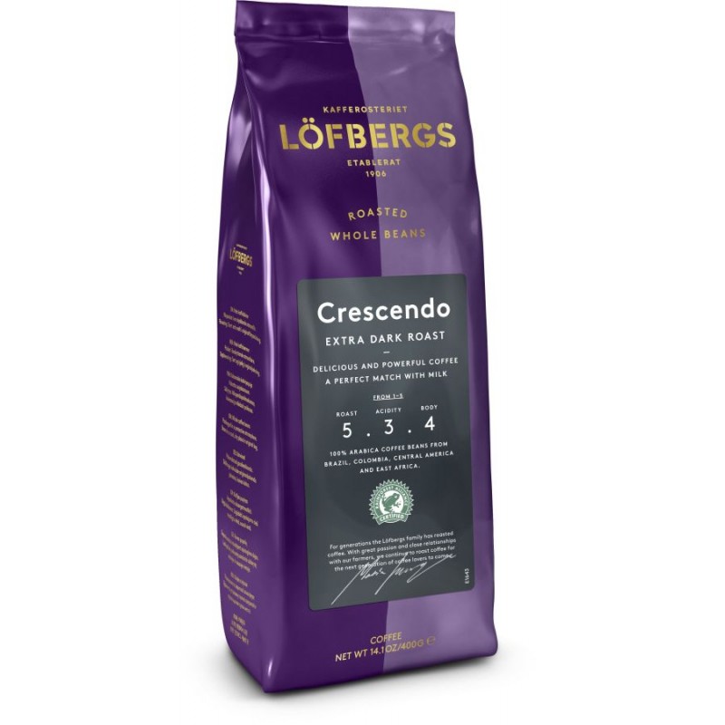 Кофе в зернах Lofbergs Crescendo 400 гр (Арабика 100%, Швеция)
