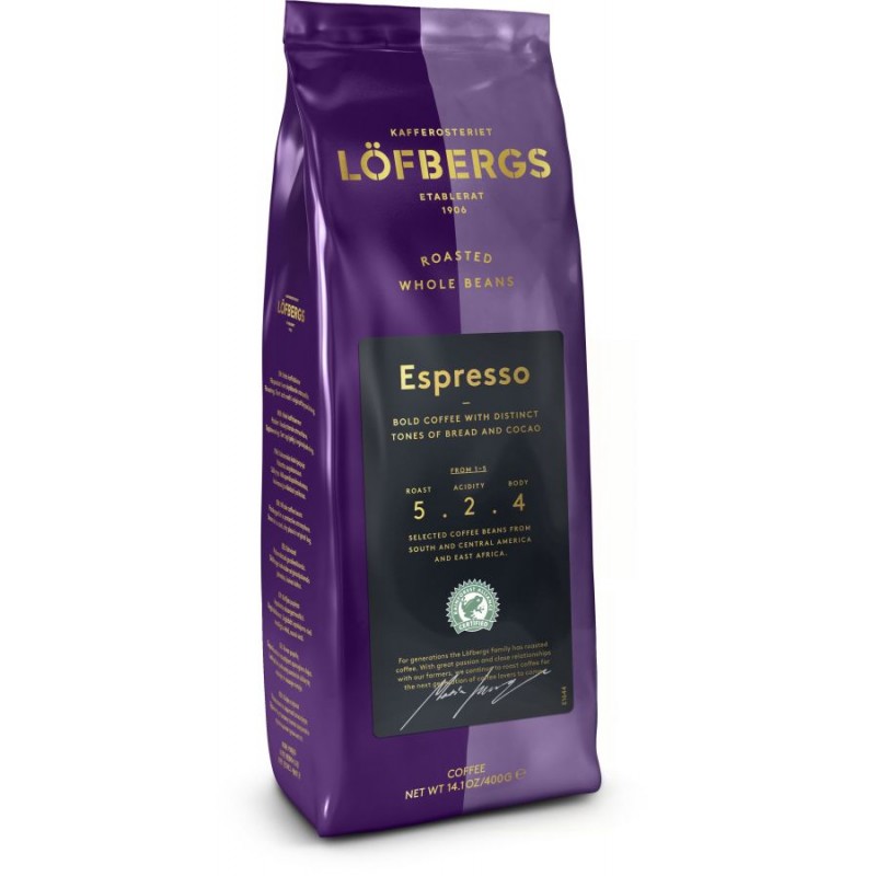 Кофе в зернах Lofbergs Espresso 400 гр (Арабика 85%, Швеция)