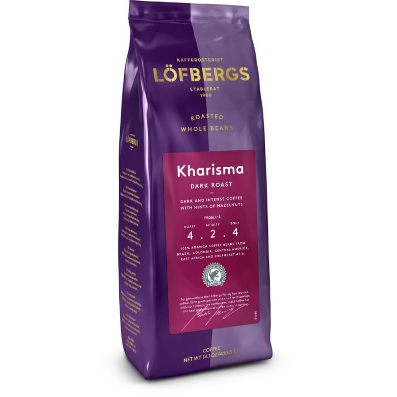 Кофе в зернах Lofbergs Kharisma 400 гр (Арабика 100%, Швеция)