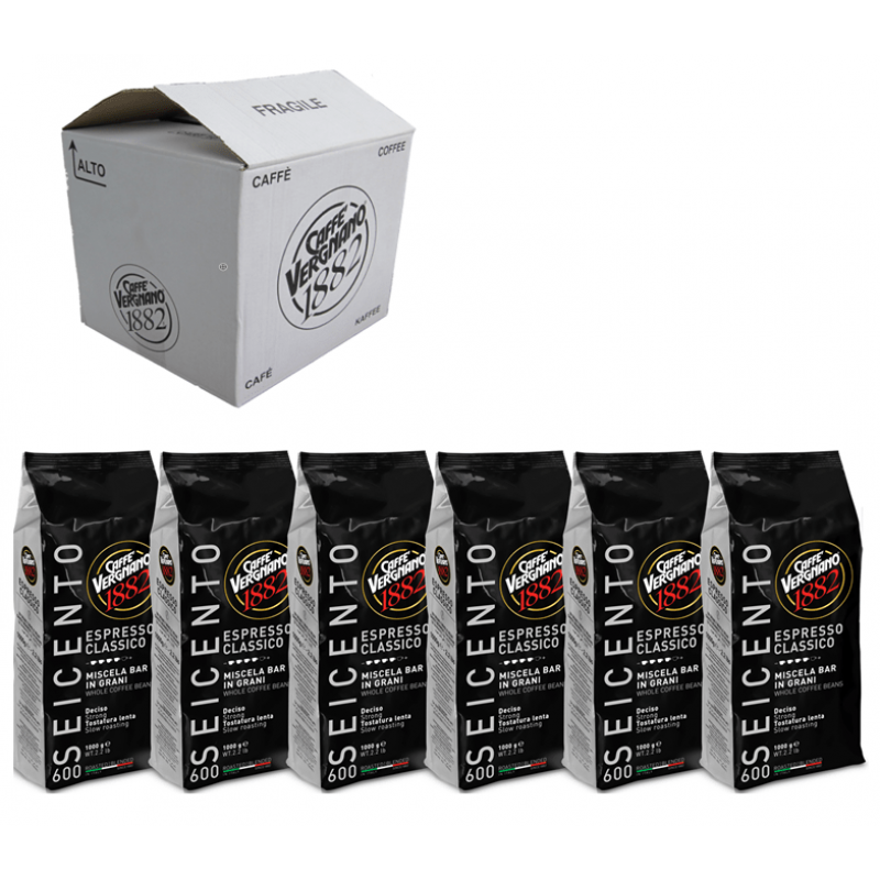 Кофе в зернах Vergnano Espresso Classico 600 коробка 6 шт., 6 кг  (Арабика 60%)