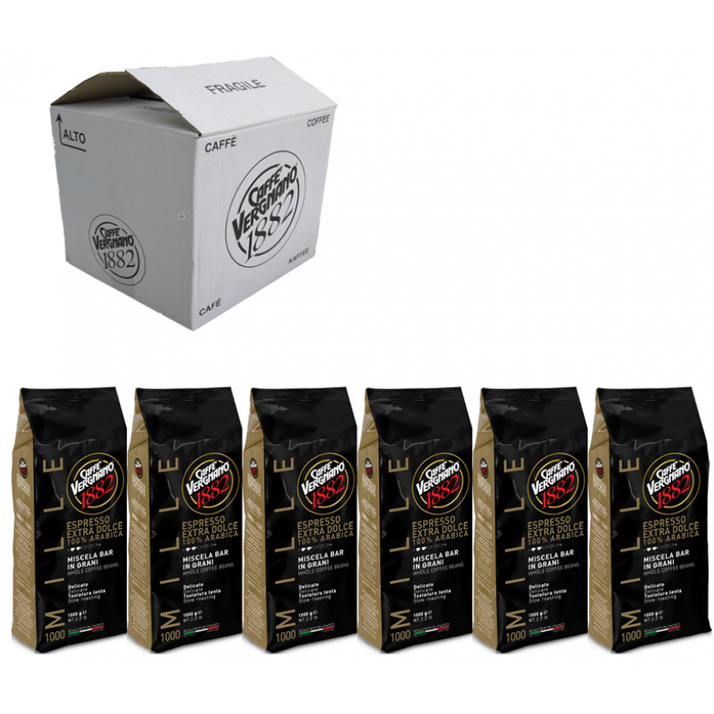 Кофе в зернах Vergnano Espresso Extra Dolce 1000 коробка 6 шт., 6 кг (Арабика 100%)
